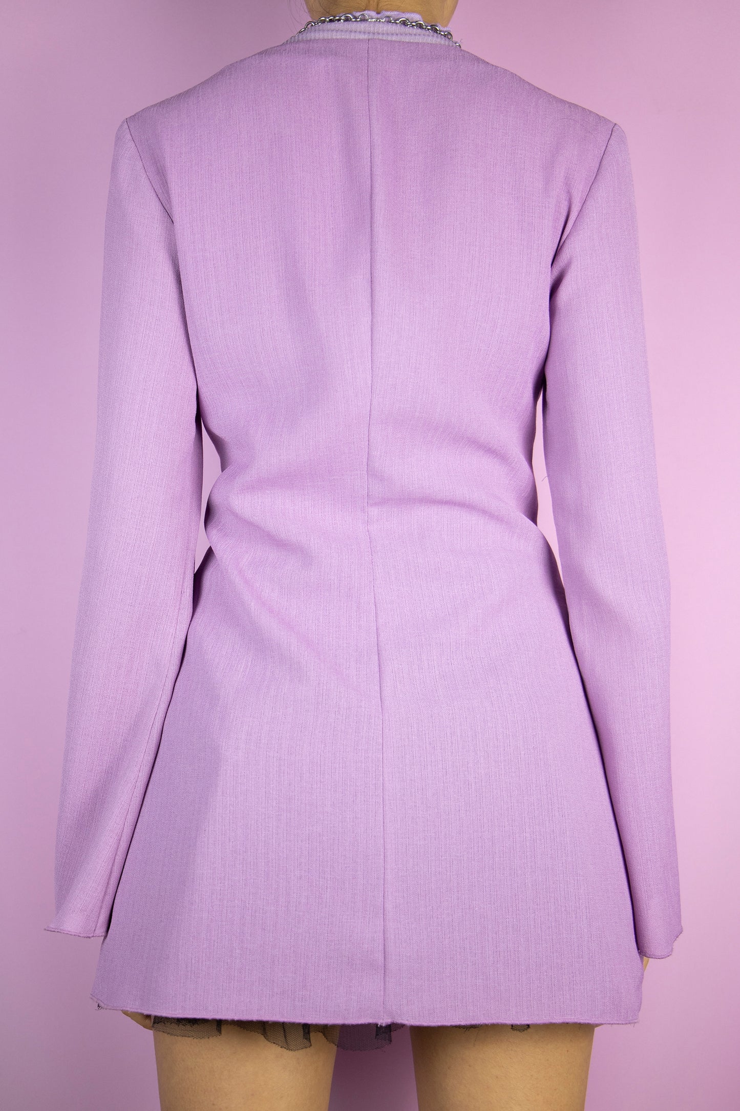 Y2K Lilac Purple Tie Front Top - M