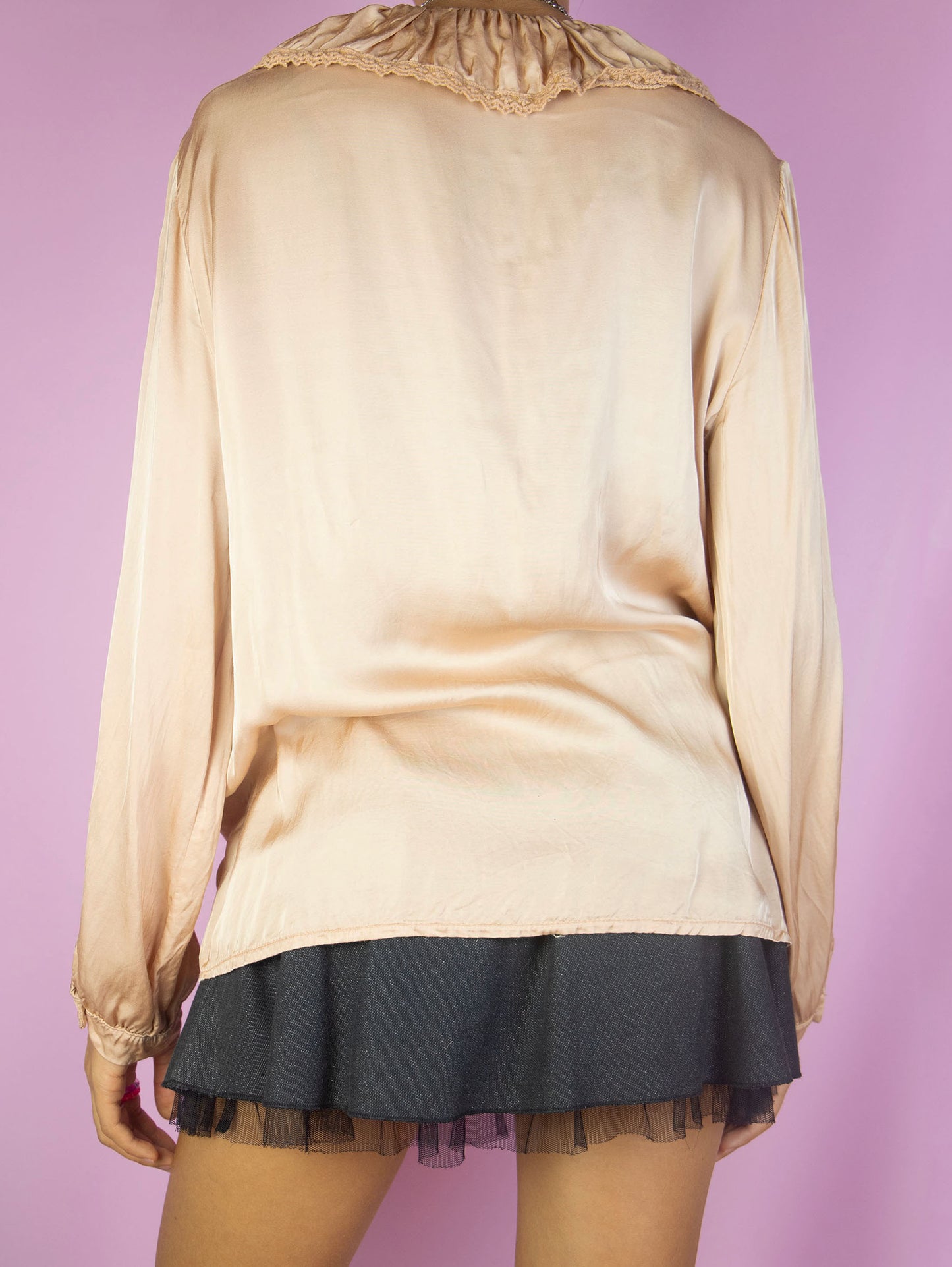 Y2K Ruffle Frill Blouse - M