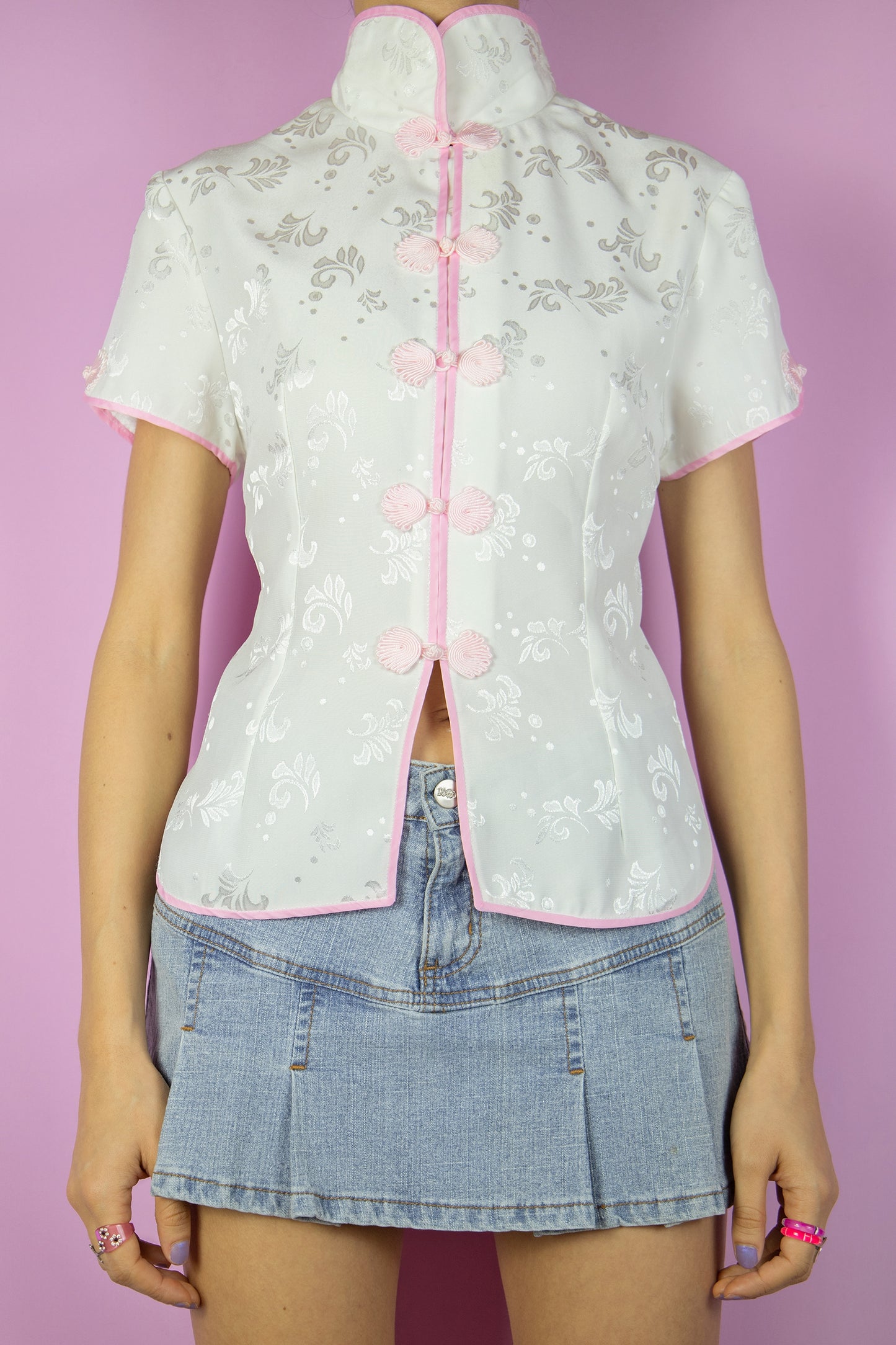 Vintage 90's White Chinese Top