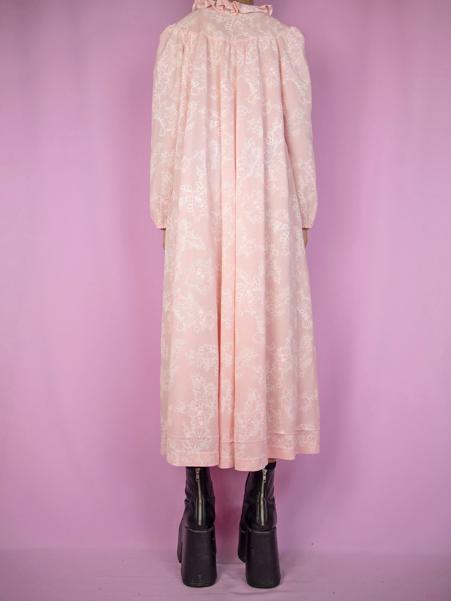 Vintage 90s Pink Floral Nightgown Dress - XL