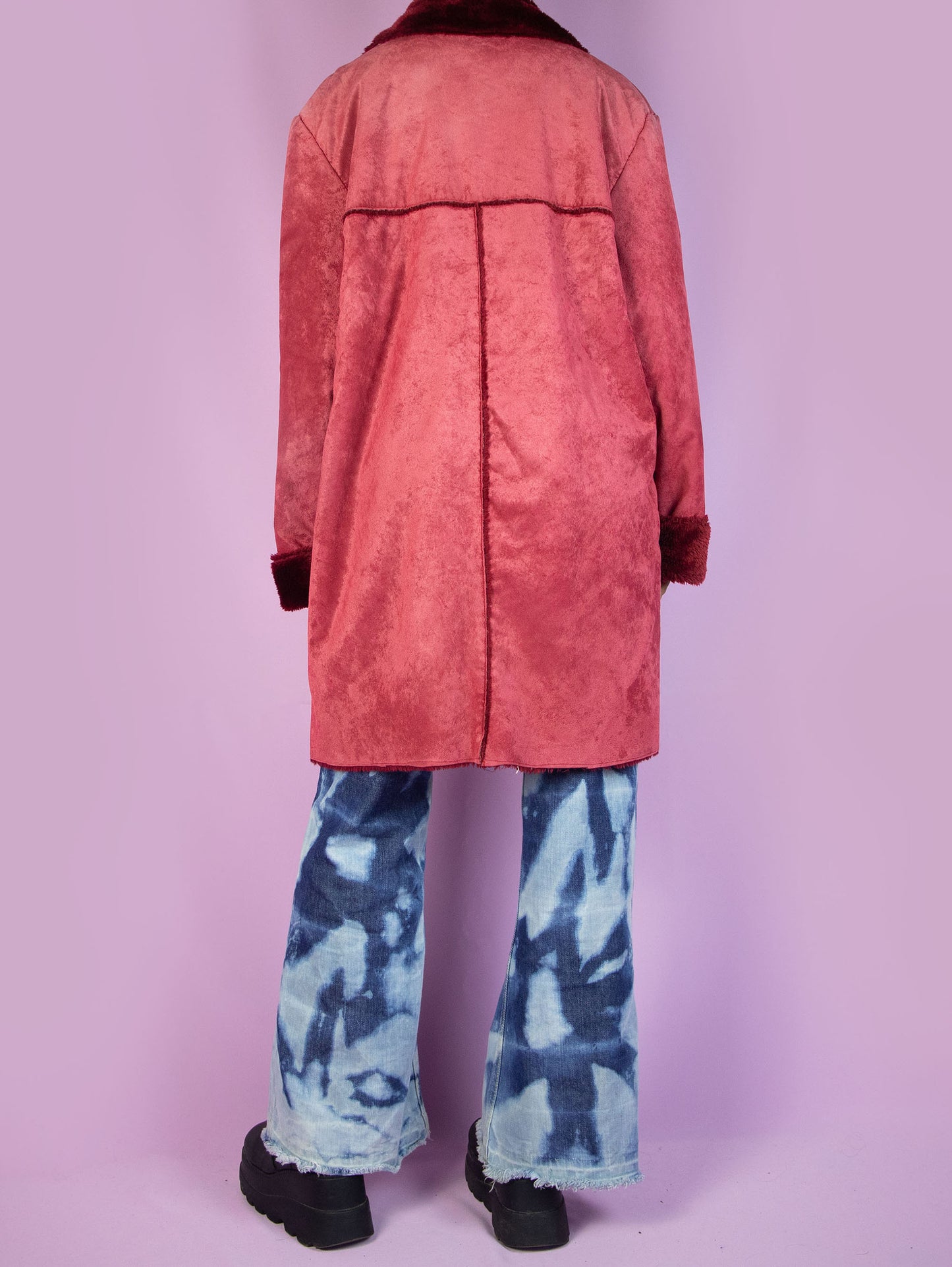 Y2K Red Faux Fur Coat - XL