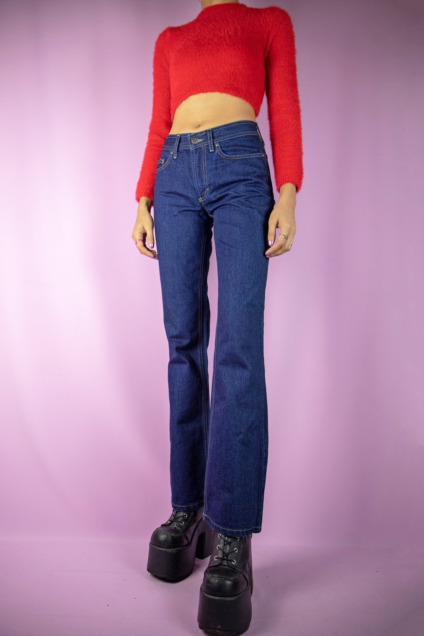 Vintage 90s Mid Rise Bootcut Jeans - XS