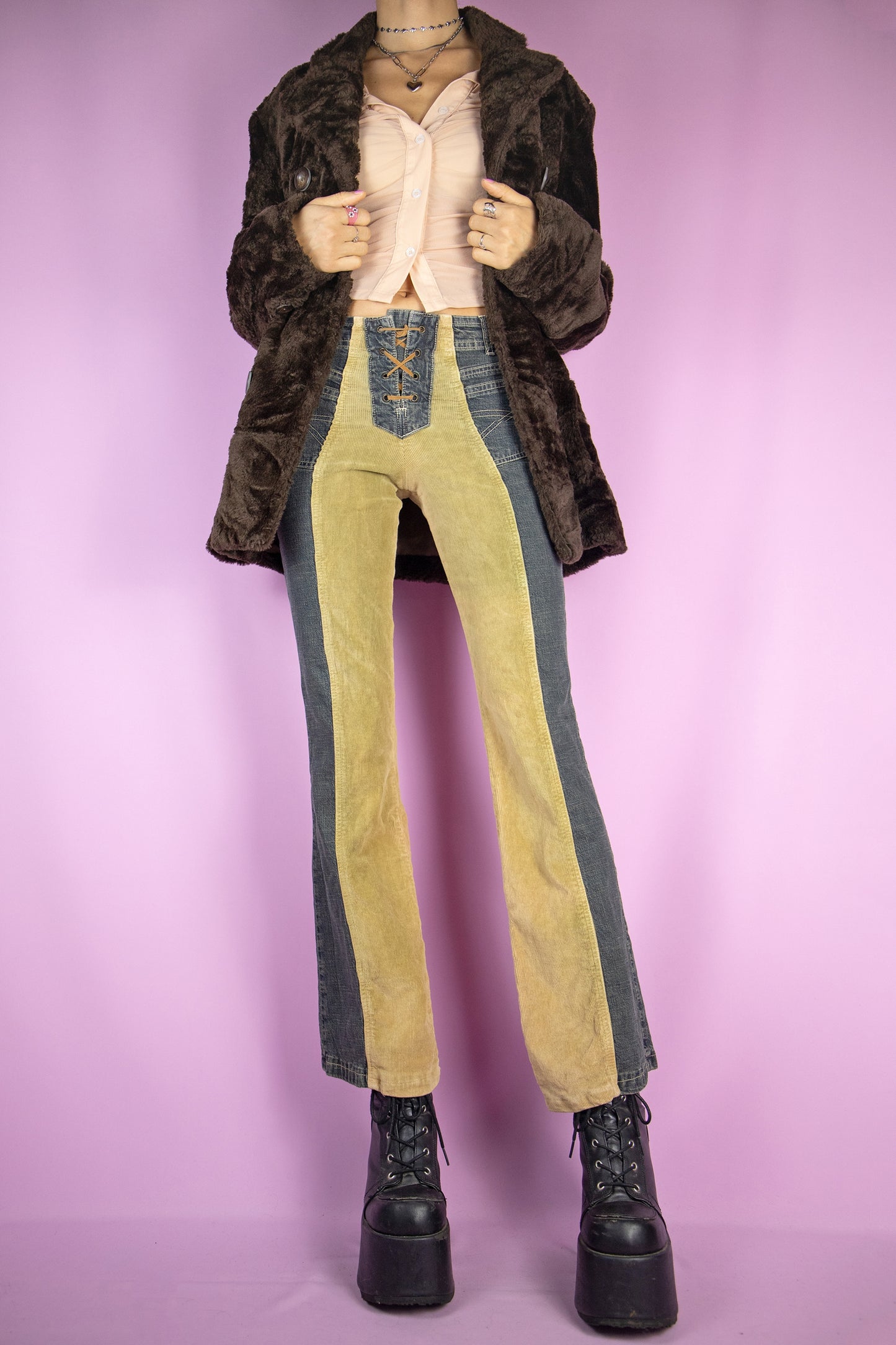 Vintage 90s Brown Faux Fur Jacket - M