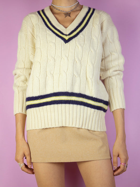 Vintage 90's Beige School Sweater