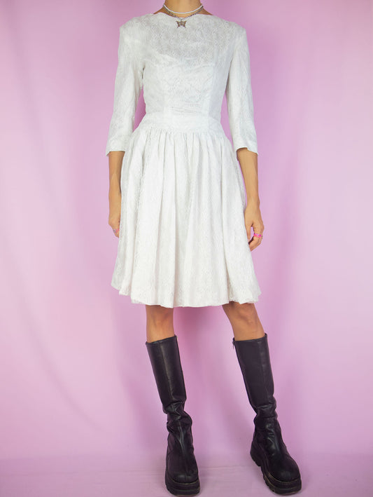 Vintage 90's White Lace Mini Dress