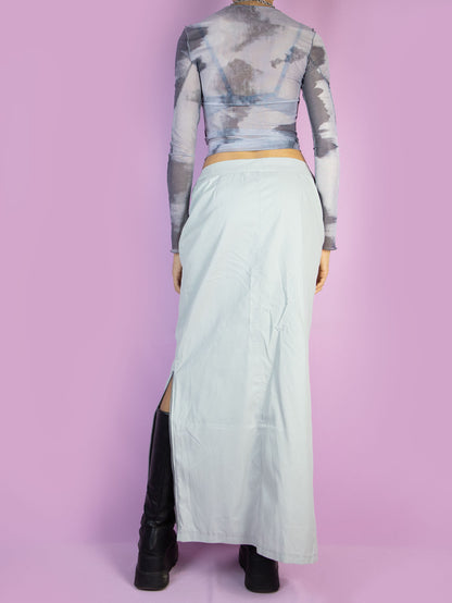 Y2K Futuristic Gray Midi Skirt - S