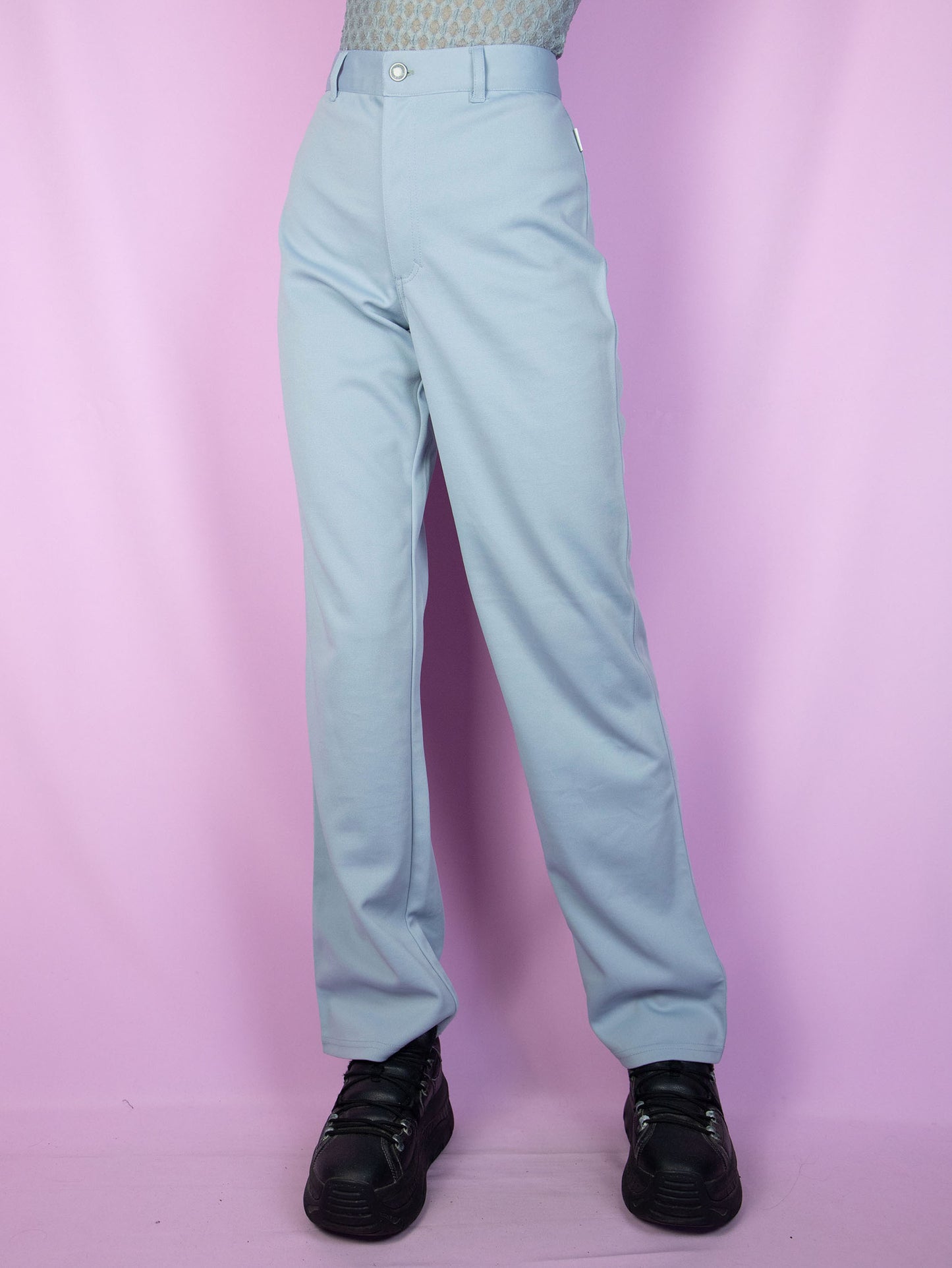 Y2K Gray Pleated Straight Pants - S/M