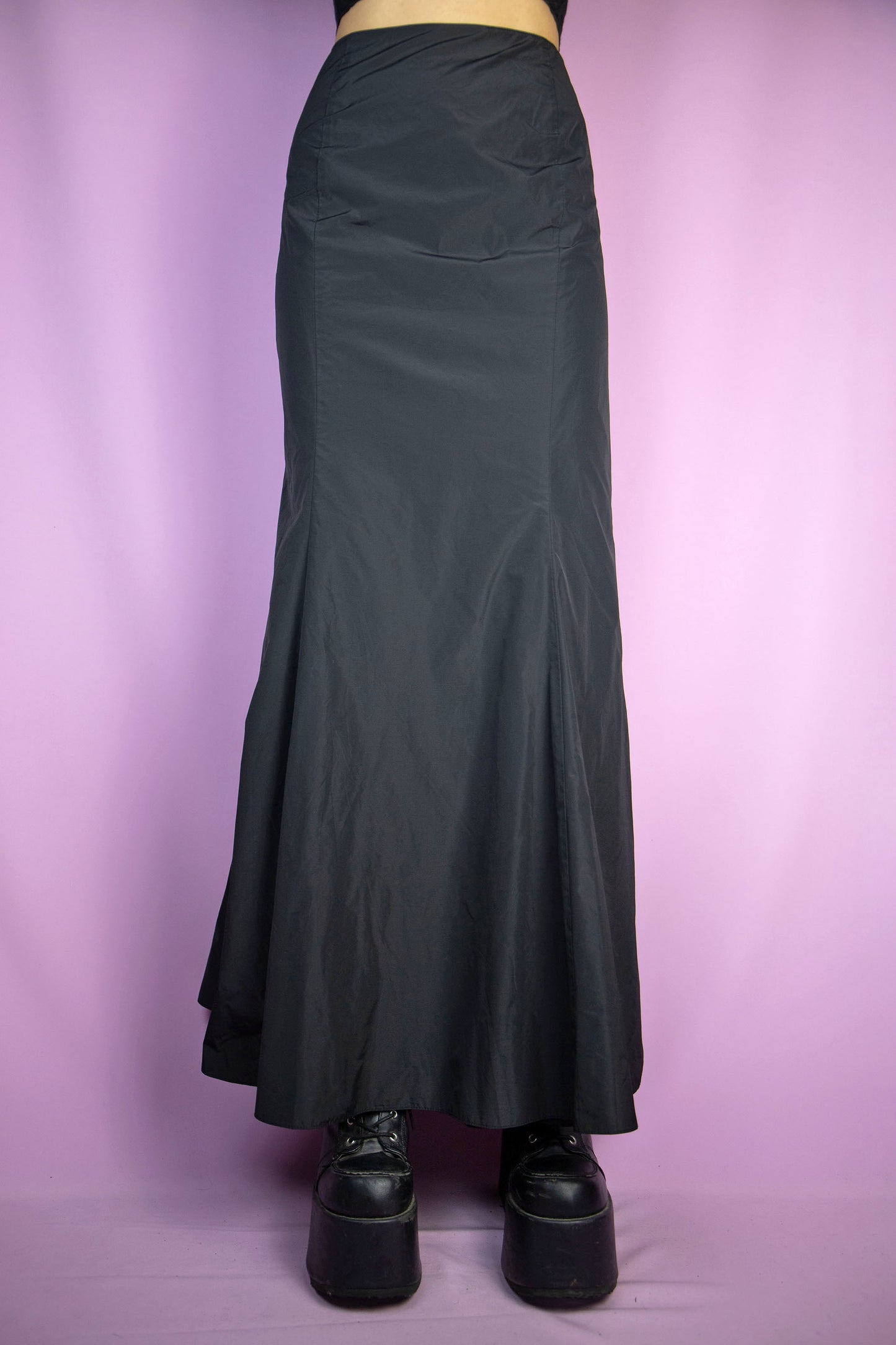 Vintage 90's Black Mermaid Maxi Skirt - XL