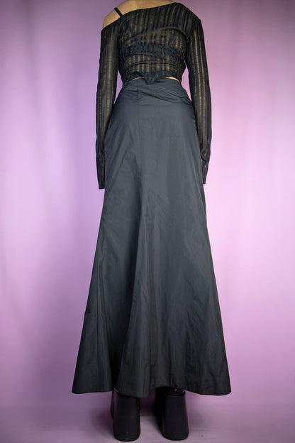 Vintage 90's Black Mermaid Maxi Skirt - XL