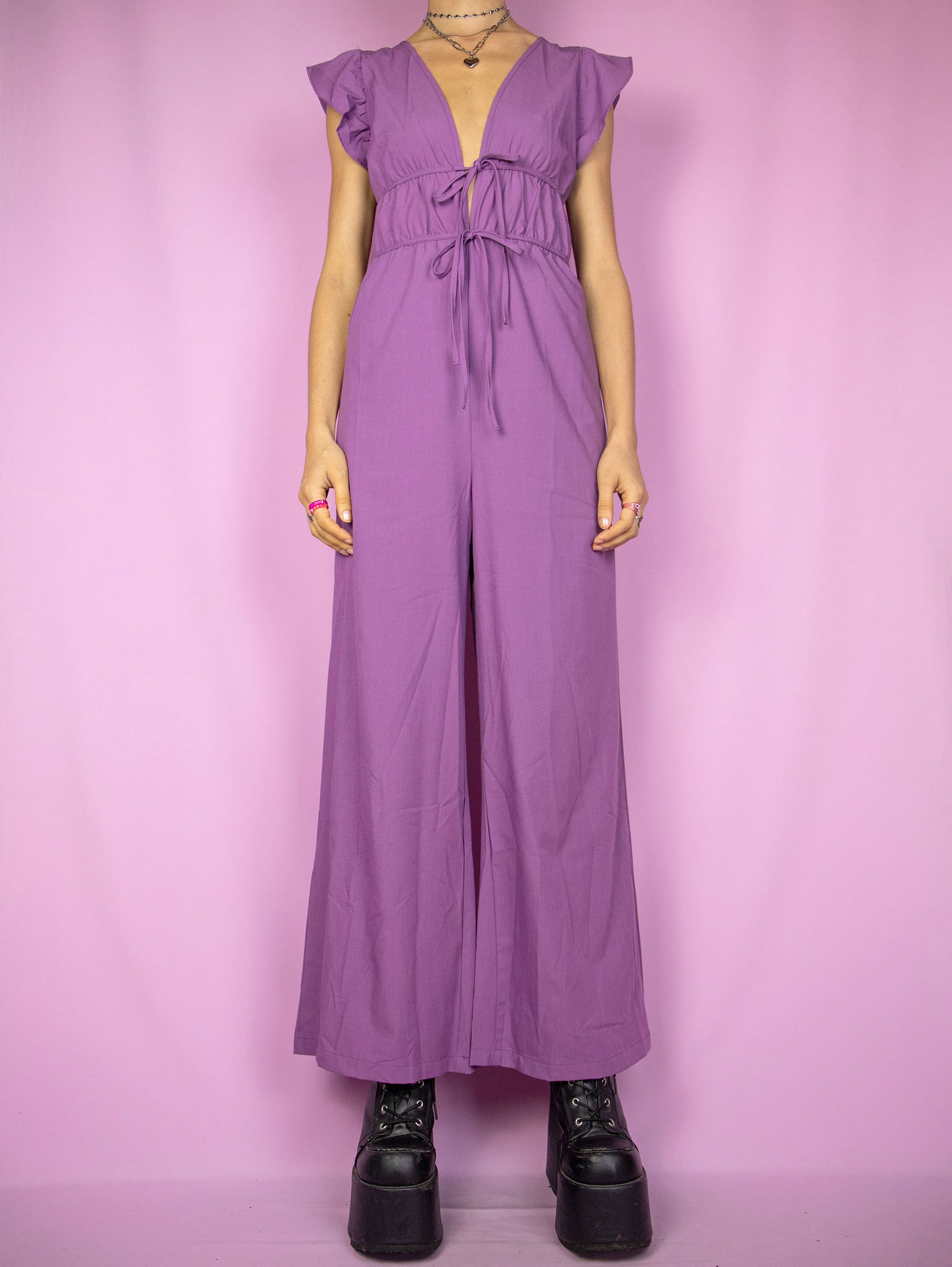 Vintage Y2K Purple Wide Jumpsuit