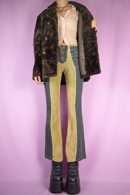 Vintage 90's Brown Faux Fur Jacket - M