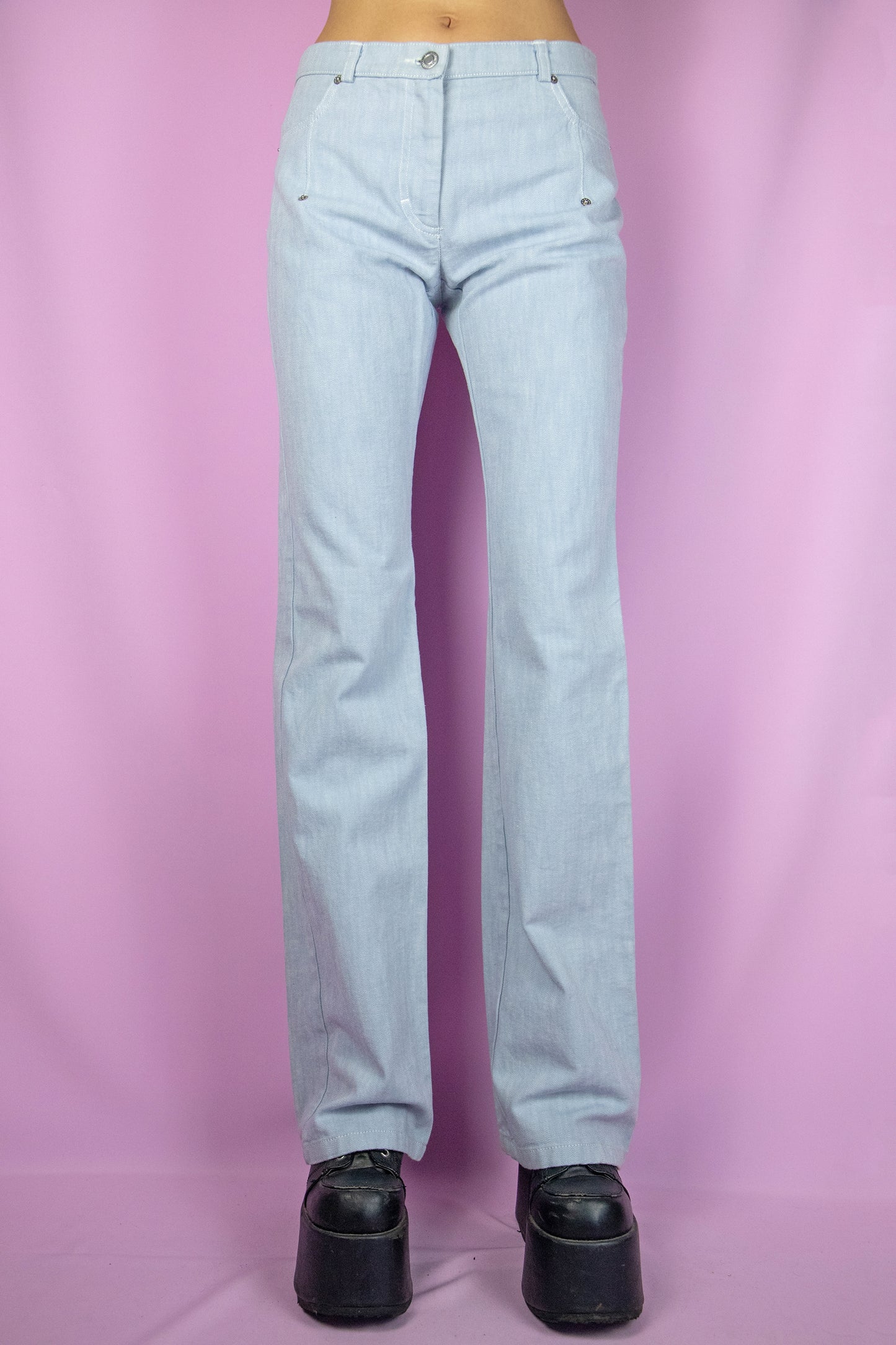 Vintage Y2K Light Denim Wide Jeans - XS/S