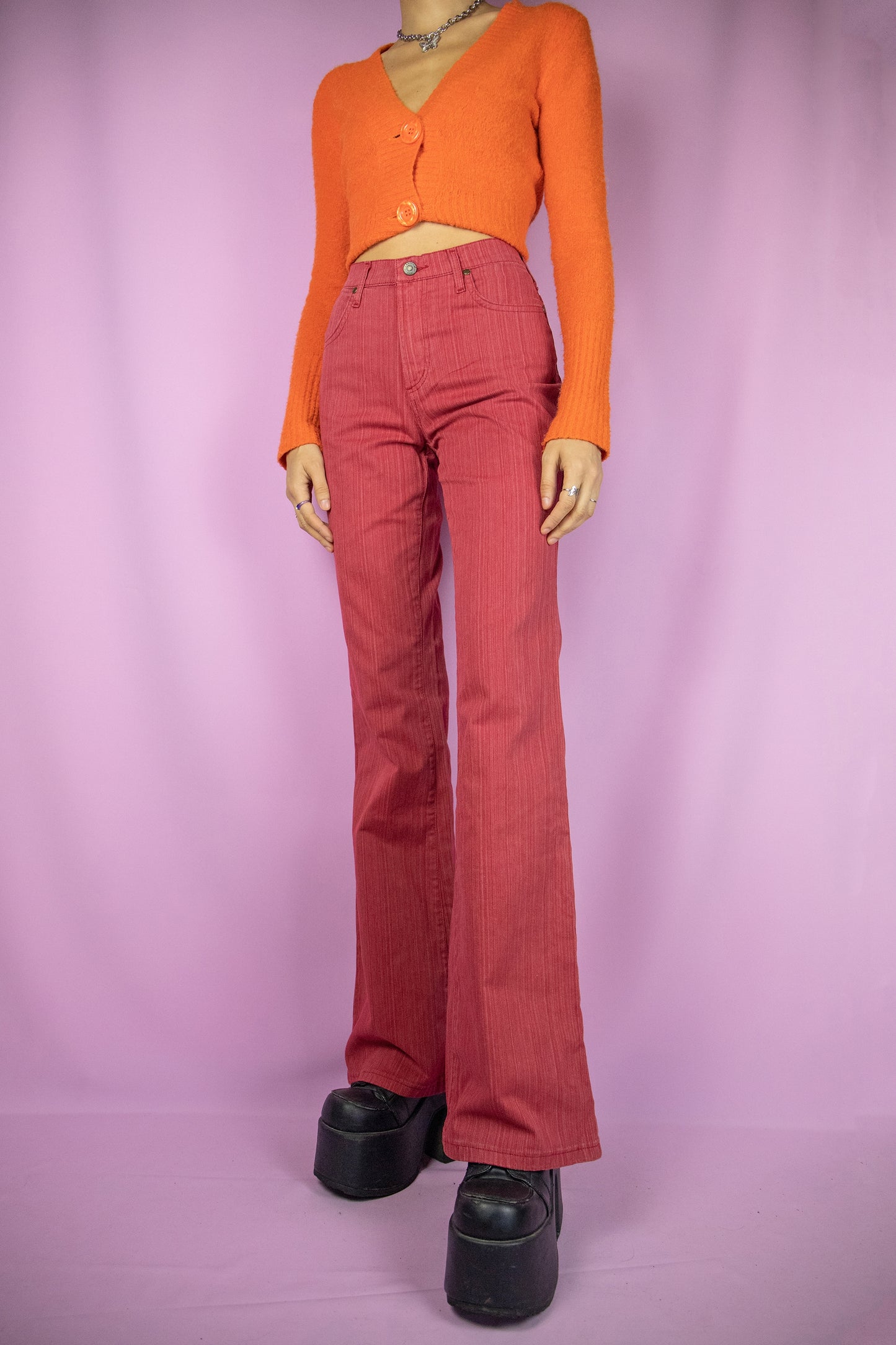 Vintage Y2K Red Flare Jeans