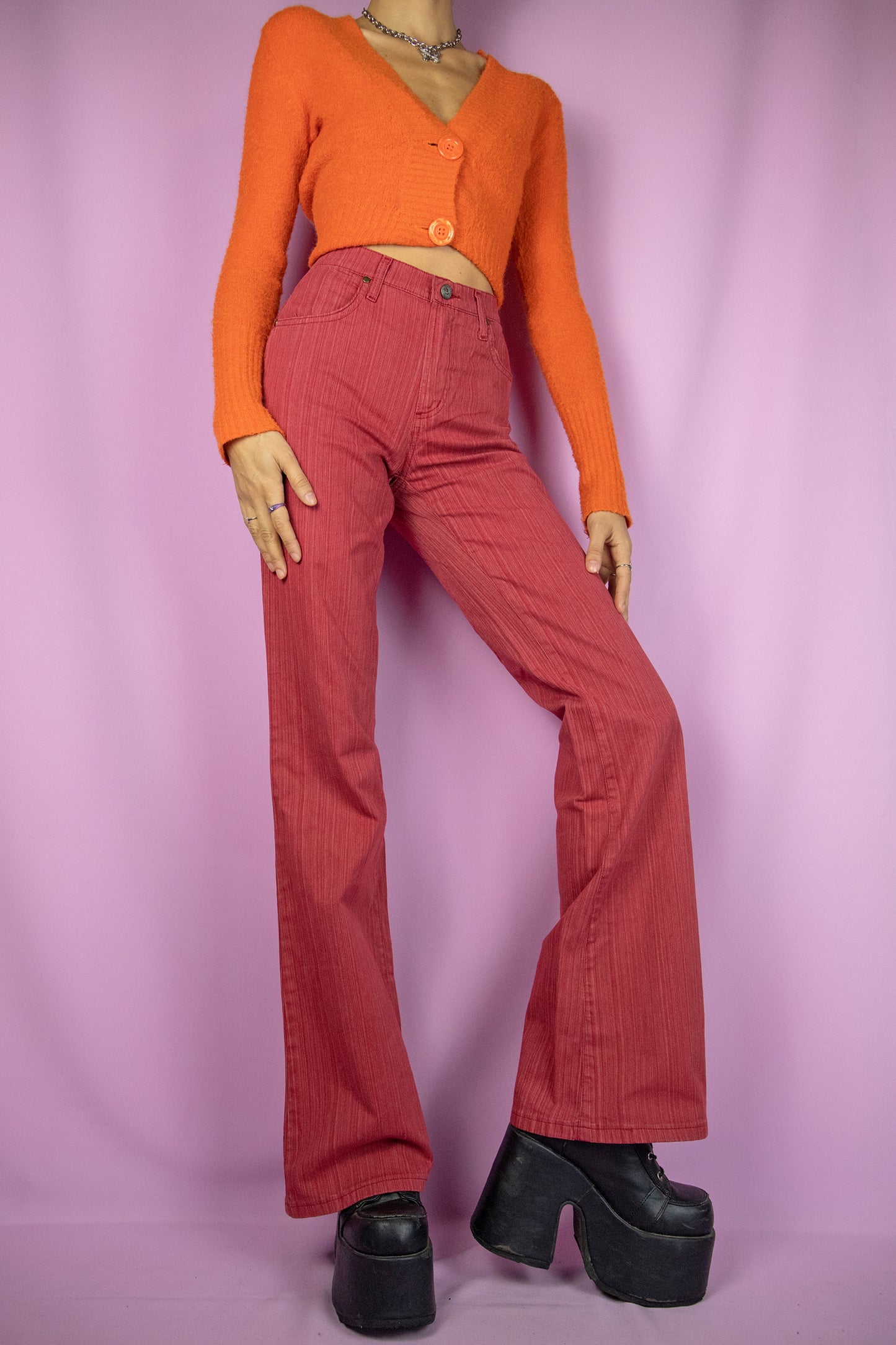Vintage Y2K Red Flare Jeans - XS/S