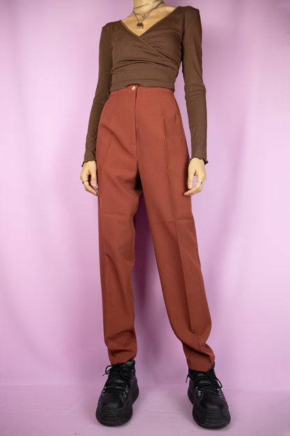 Vintage 90's Maroon Pleated Pants - L