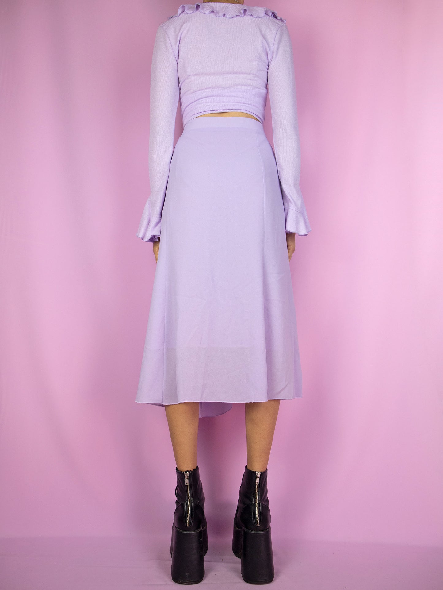 Y2K Light Purple Midi Skirt - L/XL